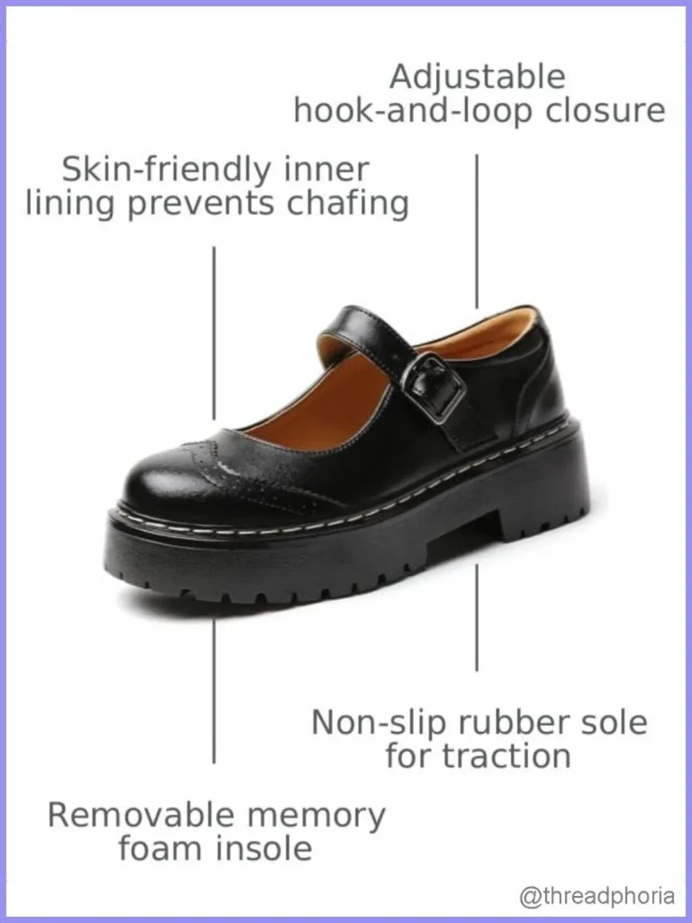 Mary Jane Platform Shoes Chunky Non-Slip Work Comfort Women